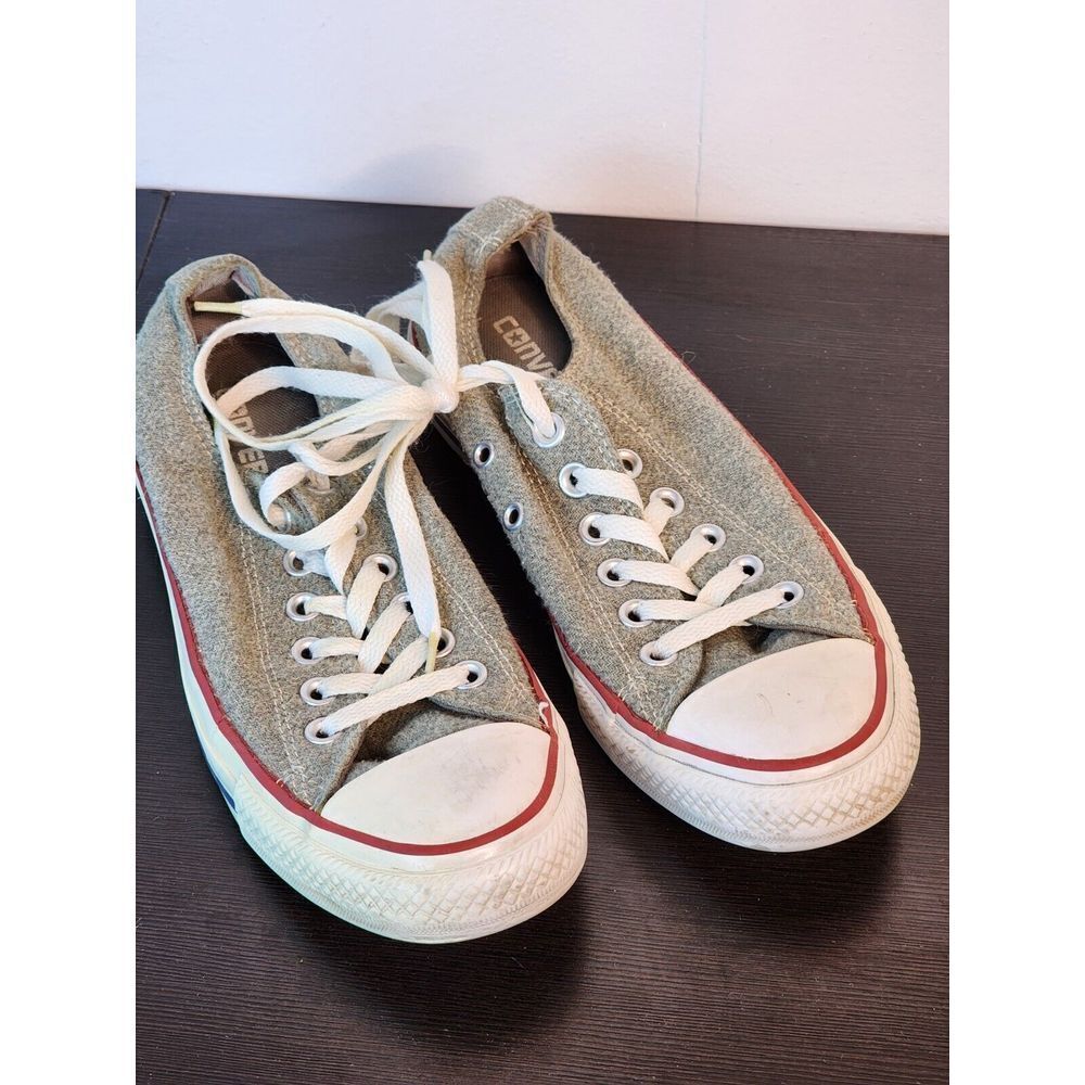 Converse All Star Grey Wool Textile Low Top Sneakers‎ 540339F Womens 7